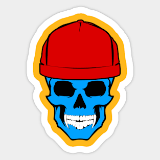 skull blue Sticker